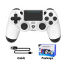 Control joystick inalámbrico/ Alambrico PC/PS4/Slim/Pro Color Blanco